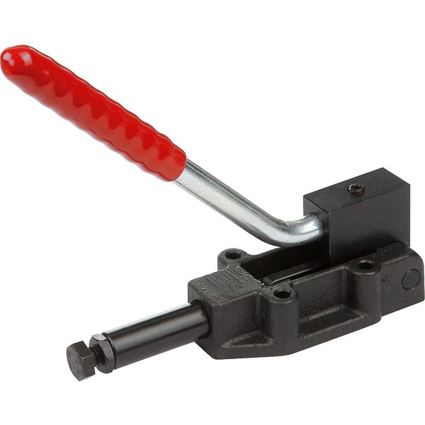 Push-Pull Clamp Heavy Vers, F1=11000, F2=25000, Steel Phosphated, Comp:Plastic Comp:Red